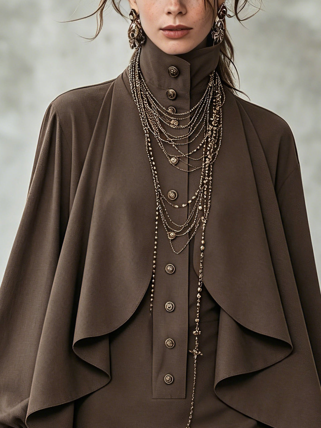 Ophelia | Women's High-Neck Cape Mini Dress
