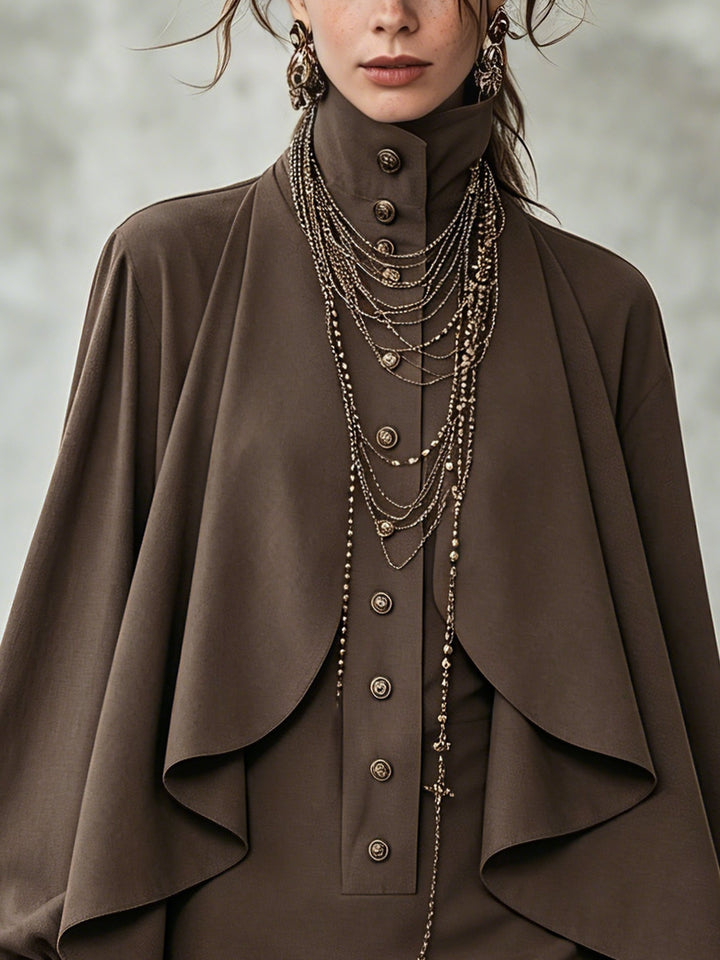 Ophelia | Women's High-Neck Cape Mini Dress