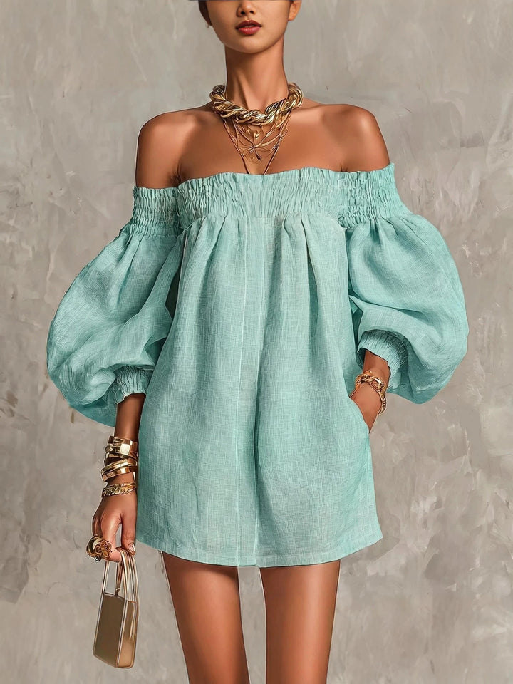 Petronella | Women's Off-Shoulder Puff-Sleeve Mini Dress