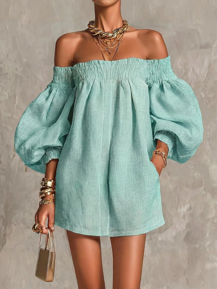 Petronella | Women's Off-Shoulder Puff-Sleeve Mini Dress