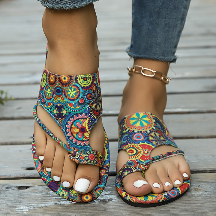 Women's Bohemian Slip-On Mandala Pattern Sandals