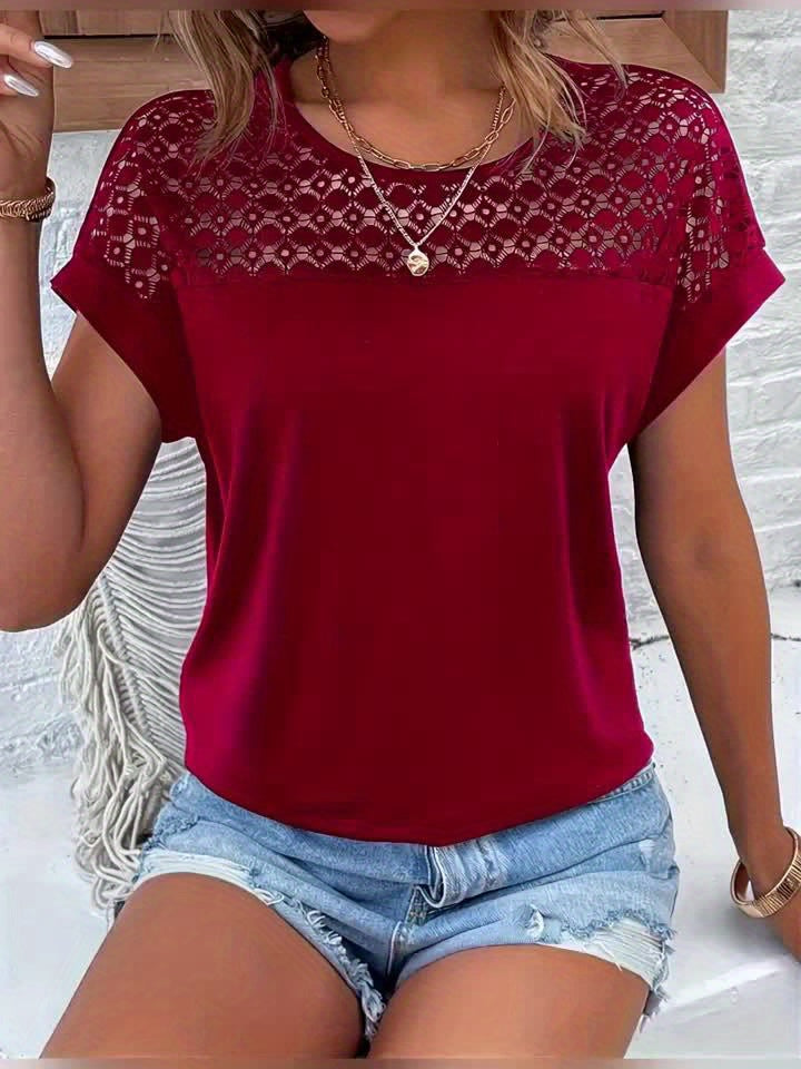 Women's Lace Short-sleeve T-shirt