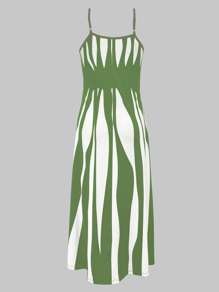 Women's V-Neck Printed Casual Dress