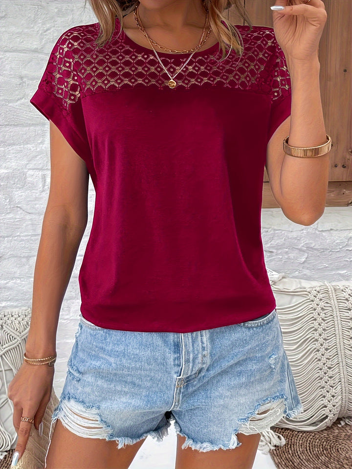 Women's Lace Short-sleeve T-shirt