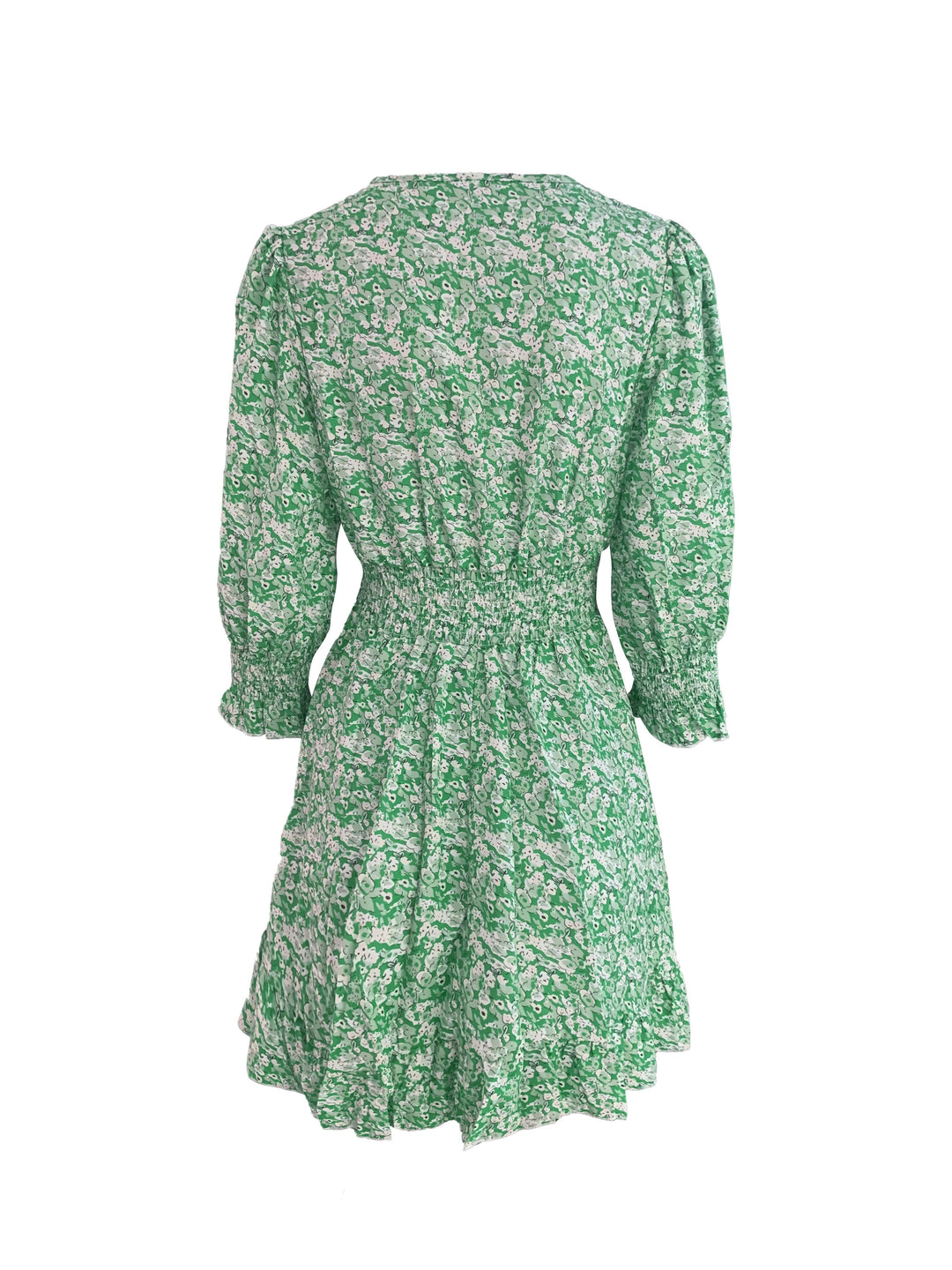 Women's Bohemian Print Short-Sleeved Floral Dress
