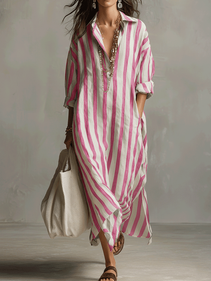 Arden | Striped Bohemian Maxi Dress
