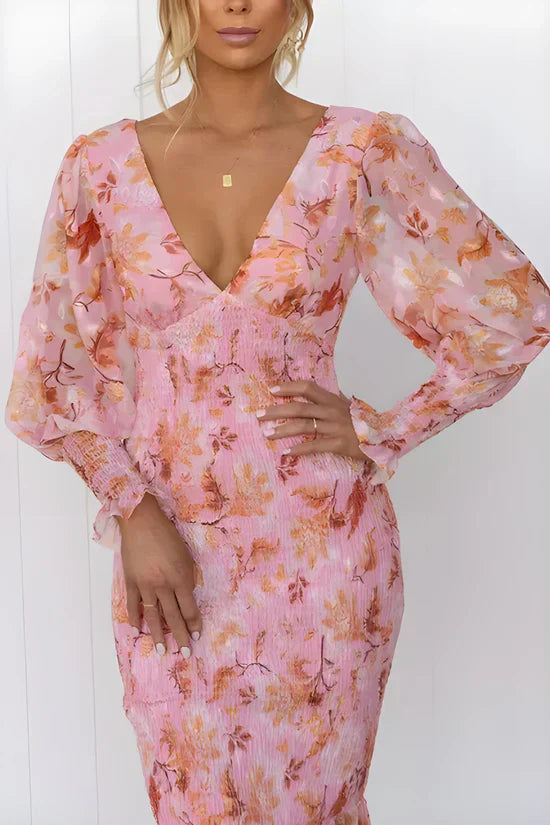Jessica | Stylish Floral Puff Sleeve Dress