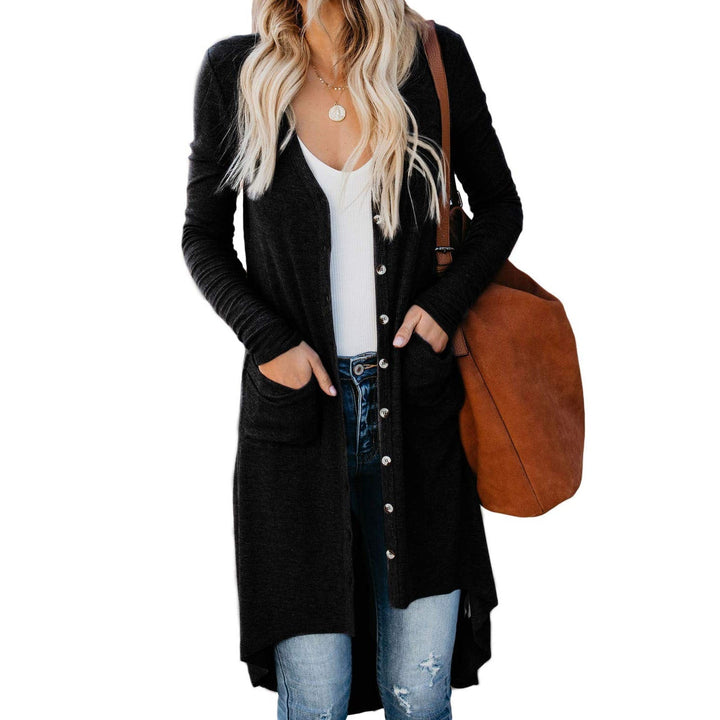 Women's Long Cardigan - Button-Up Design - Casual Chic - Layering Piece
