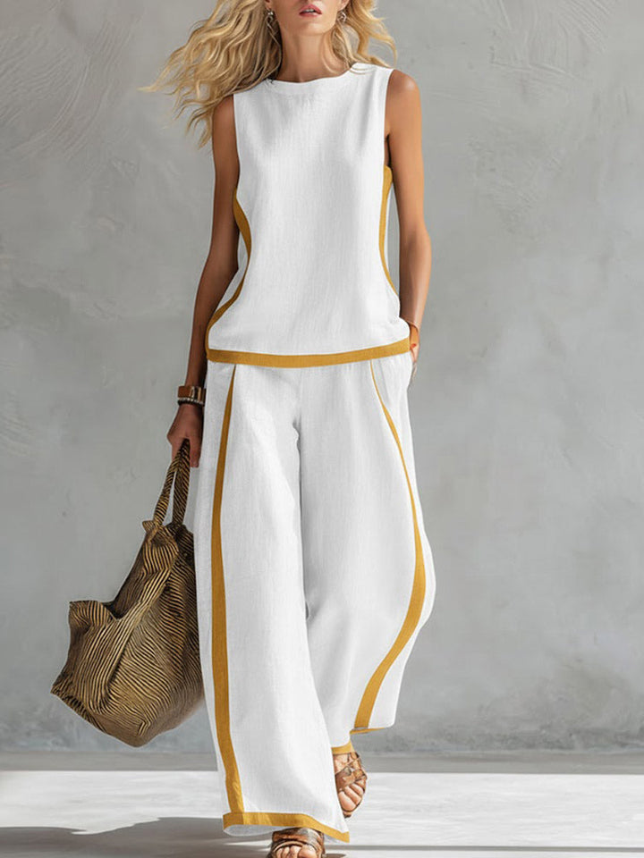 Amara | Cotton Linen Wide-Leg Two-Piece Set
