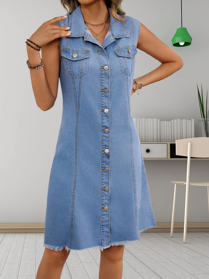 Women's Mini Button Down Denim Dress