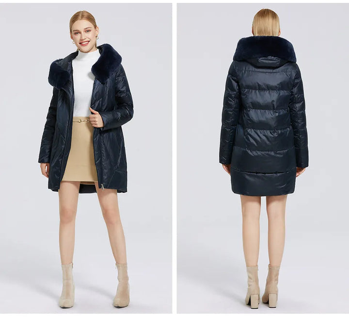 Lorena | Elegant and trendy quality coat with faux fur for women