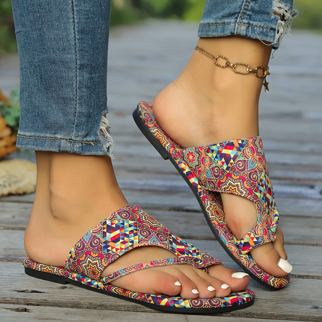 Women's Bohemian Slip-On Mandala Pattern Sandals