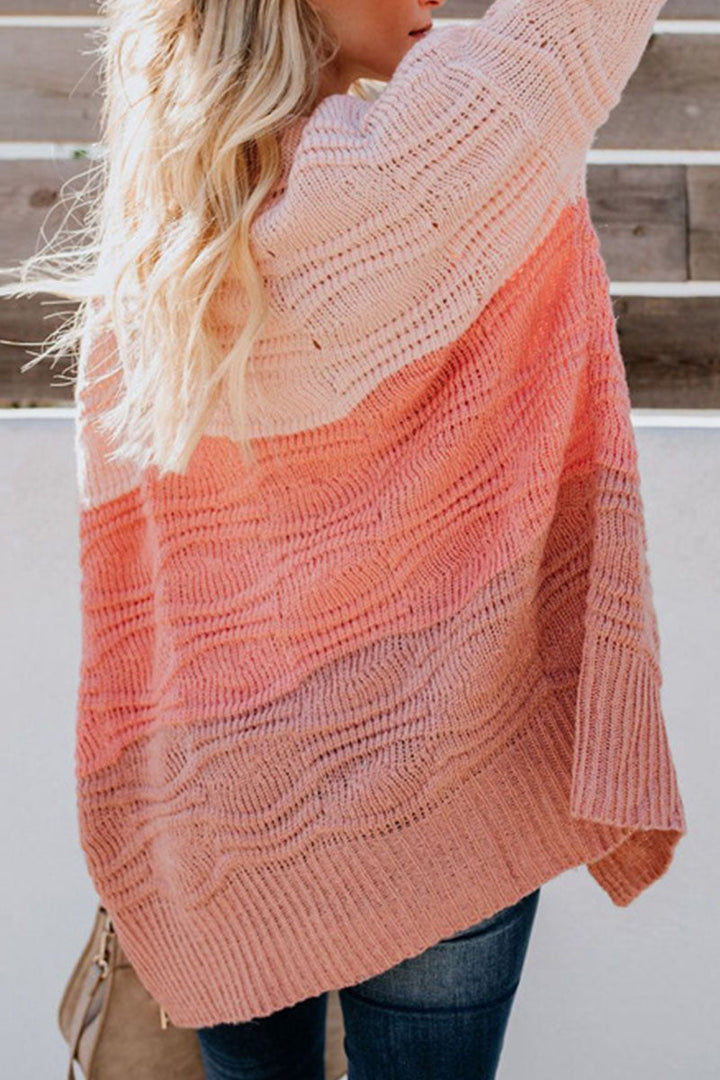 Zinnia - color block textured open front cardigan