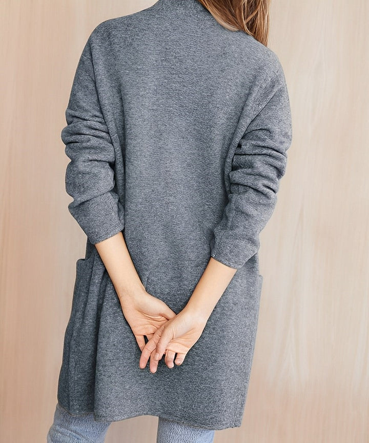 Women's minimalist open-front cardigan