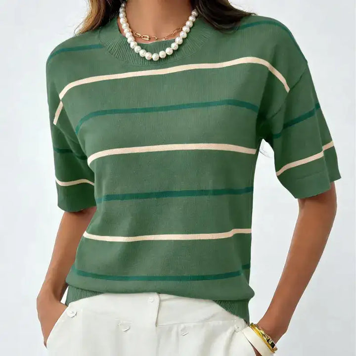 Hazel | Women's Striped Knit Pullover Top