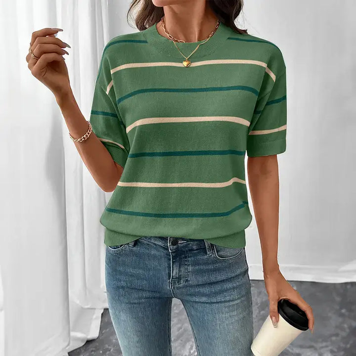Hazel | Women's Striped Knit Pullover Top