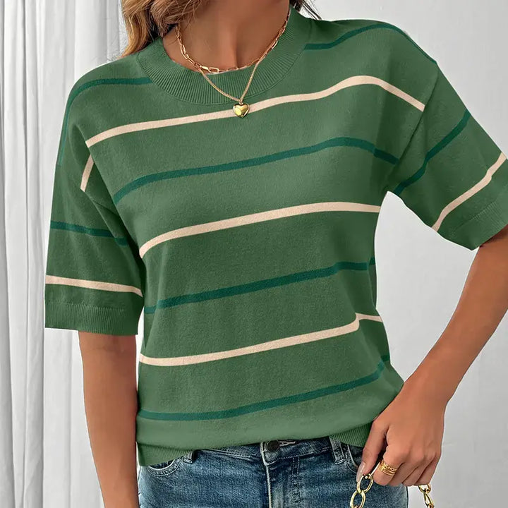 Hazel | Women's Striped Knit Pullover Top