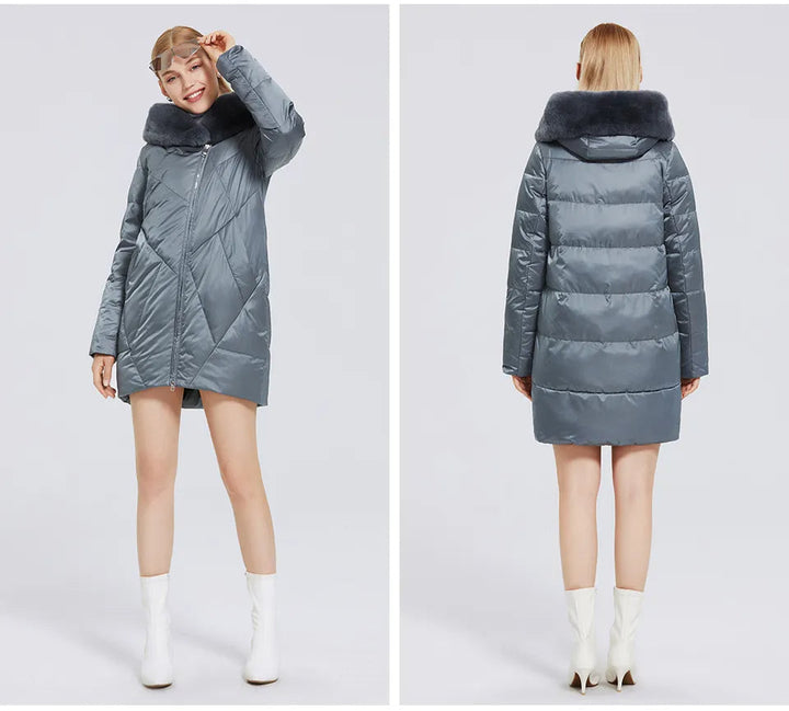 Lorena | Elegant and trendy quality coat with faux fur for women