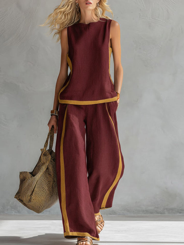 Amara | Cotton Linen Wide-Leg Two-Piece Set