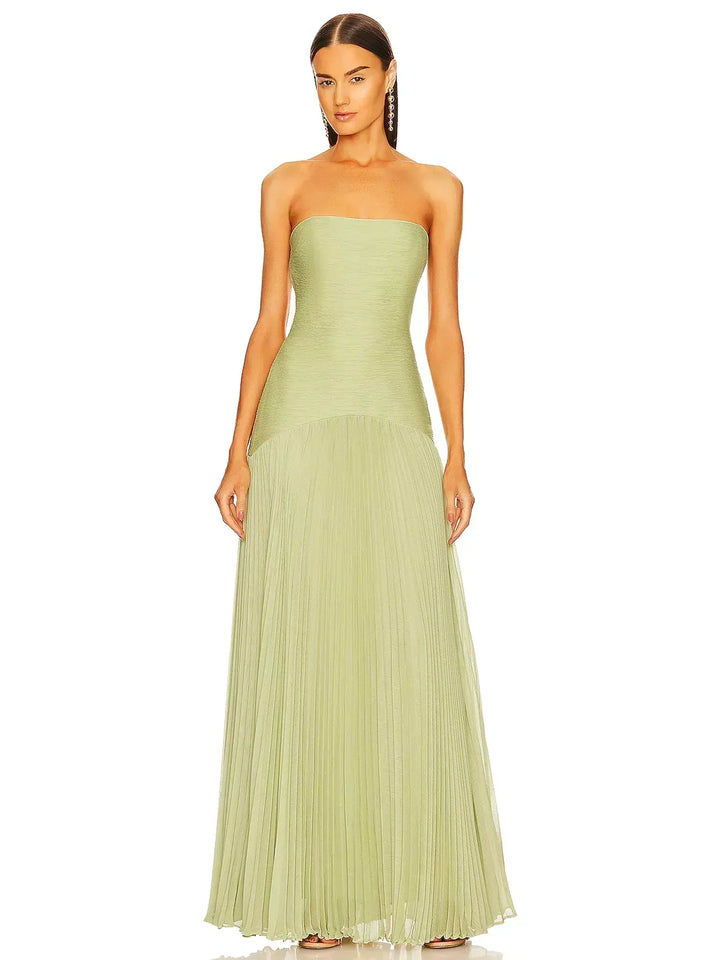 Sakura | Flowy Emerald Maxi Dress