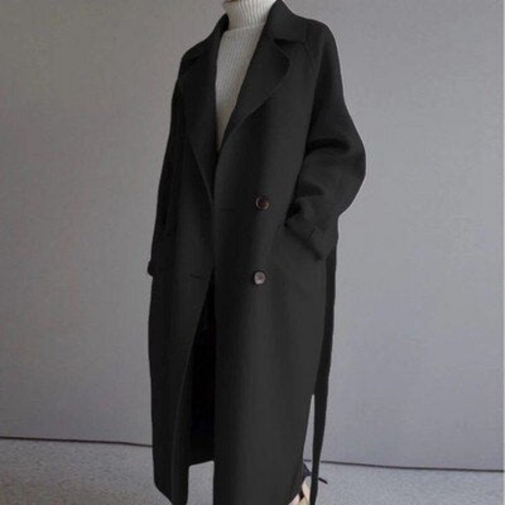 Zaida  | Long wool winter coat with gordel