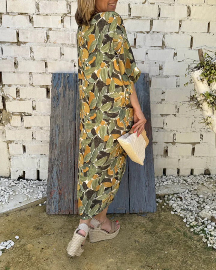 Dress with V-Neck and Twisted Pattern