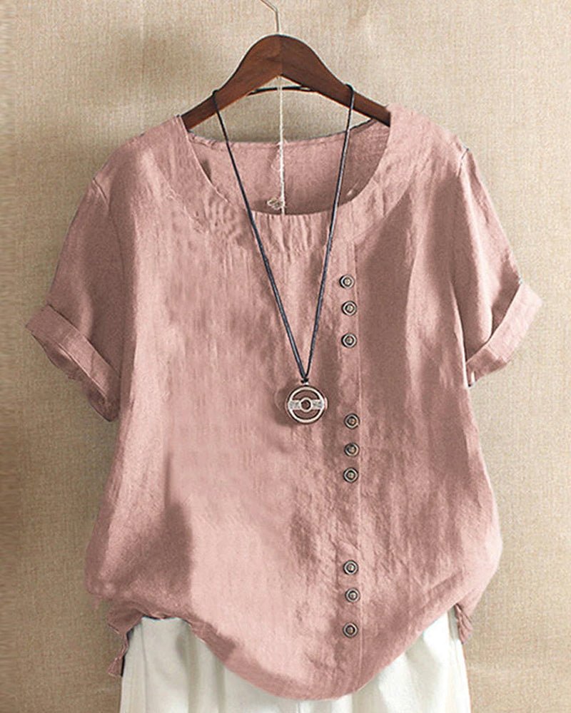 Women's Round Neck Chic Summer Blouse
