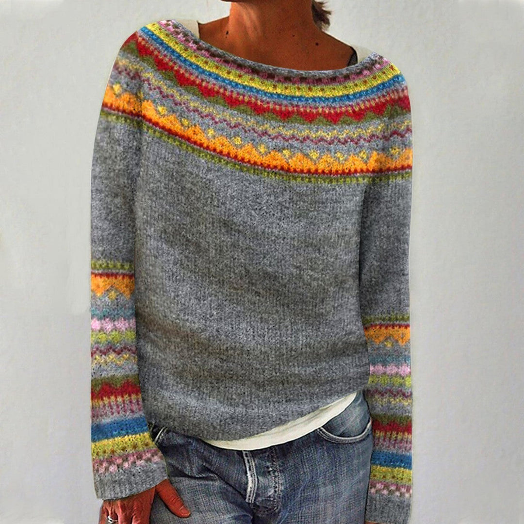 Women's Knitted Sweater - Soft Chunky Knit - Relaxed Fit - Vintage Cable Pattern