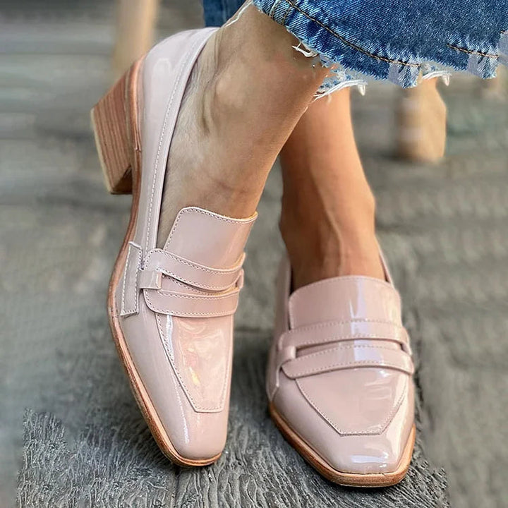 Eden | Mocassins With Wide Heel Shiny