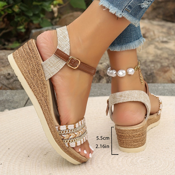 Women's Boho Wedge Ankle Strap Sandals