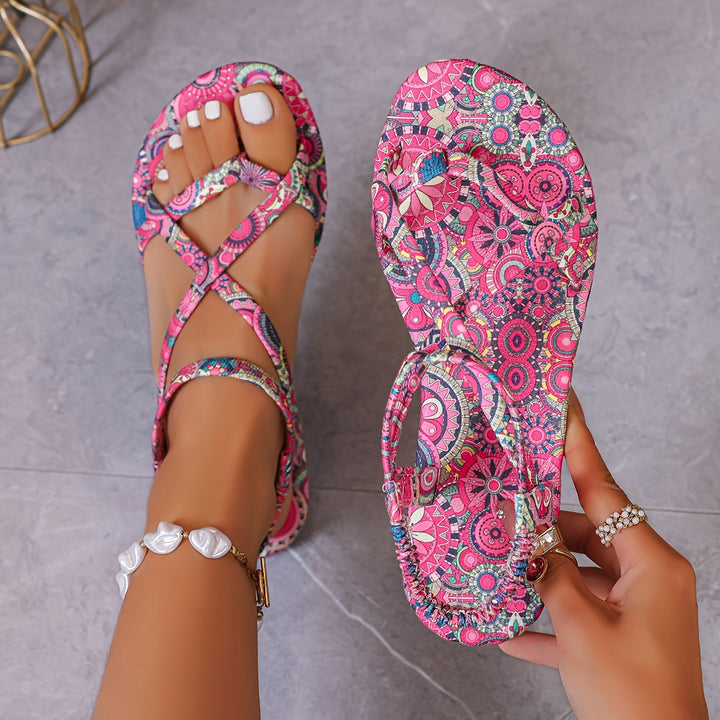 Women's Summer Round-Toe Boho Flat Sandals