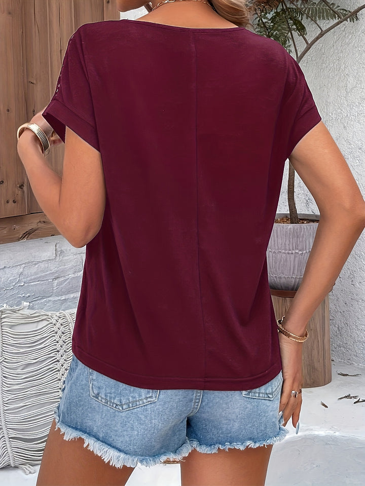 Women's Lace Short-sleeve T-shirt