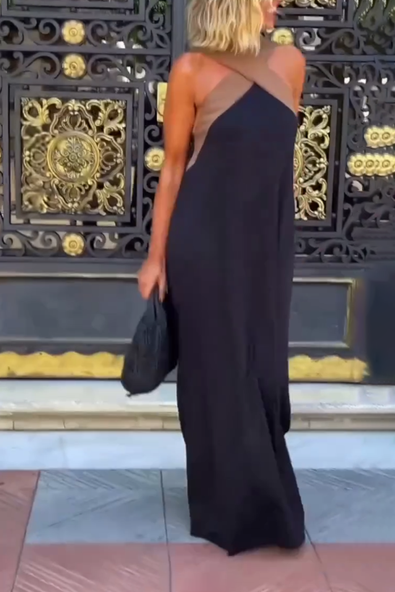 Valerie | Cross Halter Neck Sleeveless Dress