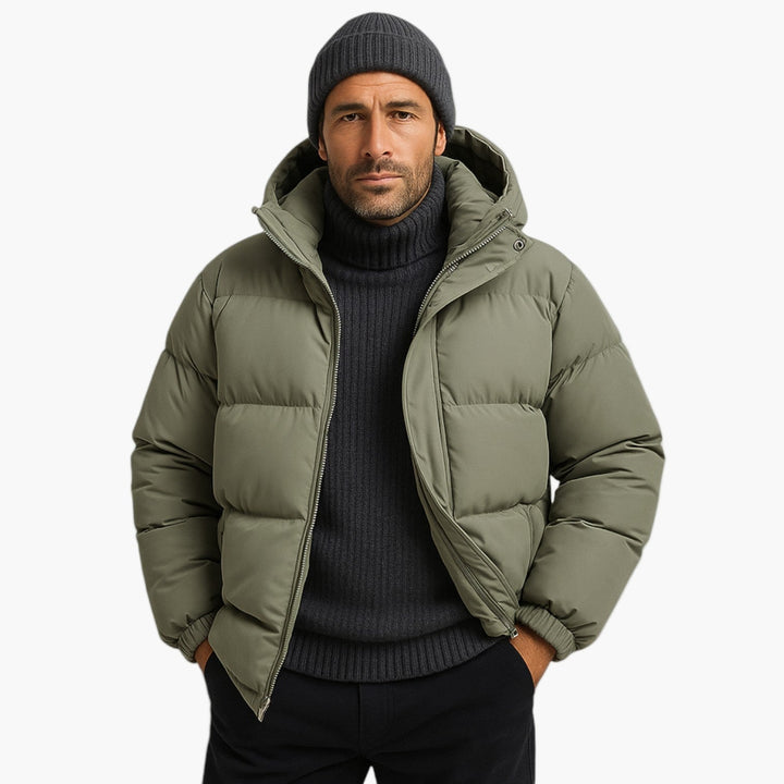 Cory | Men’s Quilted Winter Zip-Up Hooded Jacket
