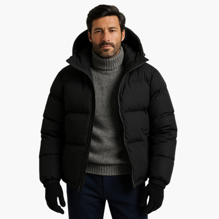 Cory | Men’s Quilted Winter Zip-Up Hooded Jacket