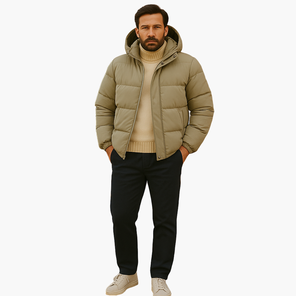 Cory | Men’s Quilted Winter Zip-Up Hooded Jacket