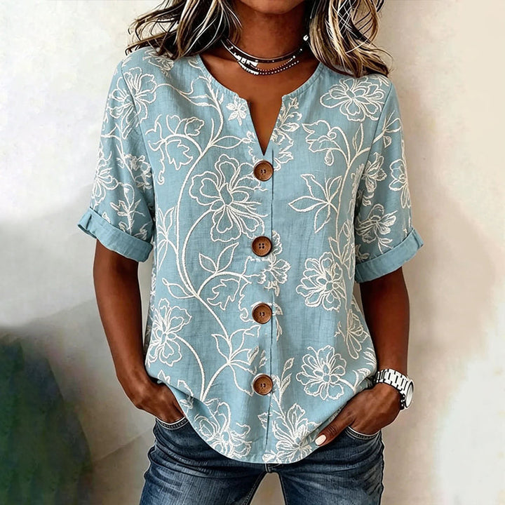 Women's Vintage Floral Print Blouse