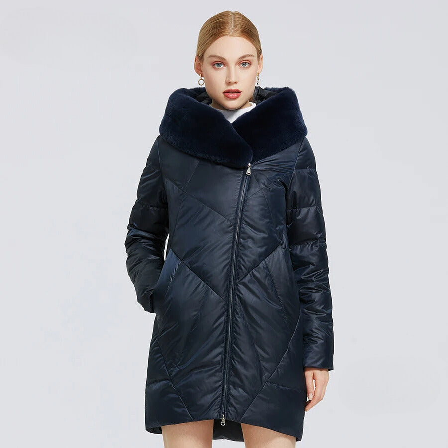 Lorena | Elegant and trendy quality coat with faux fur for women