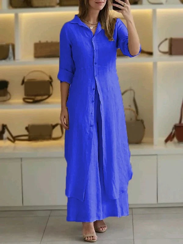 Cotton Linen Casual Two-Piece Set