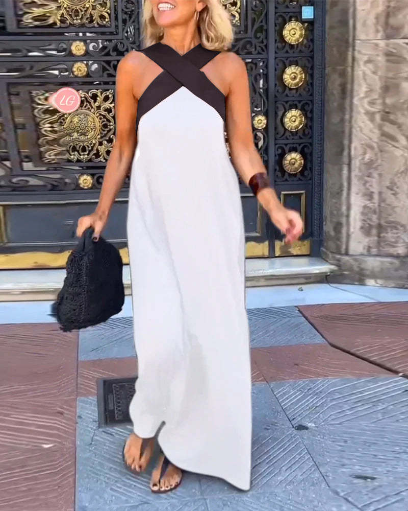 Valerie | Cross Halter Neck Sleeveless Dress
