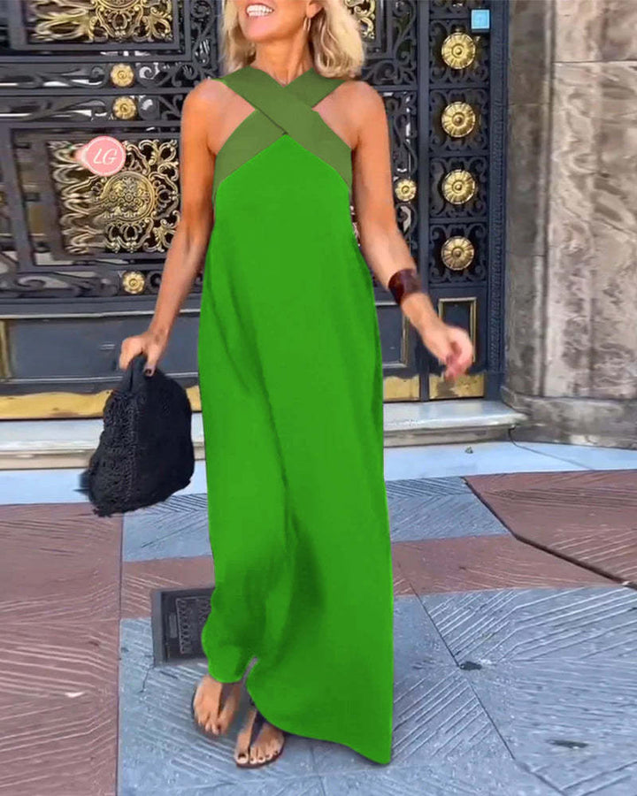 Valerie | Cross Halter Neck Sleeveless Dress