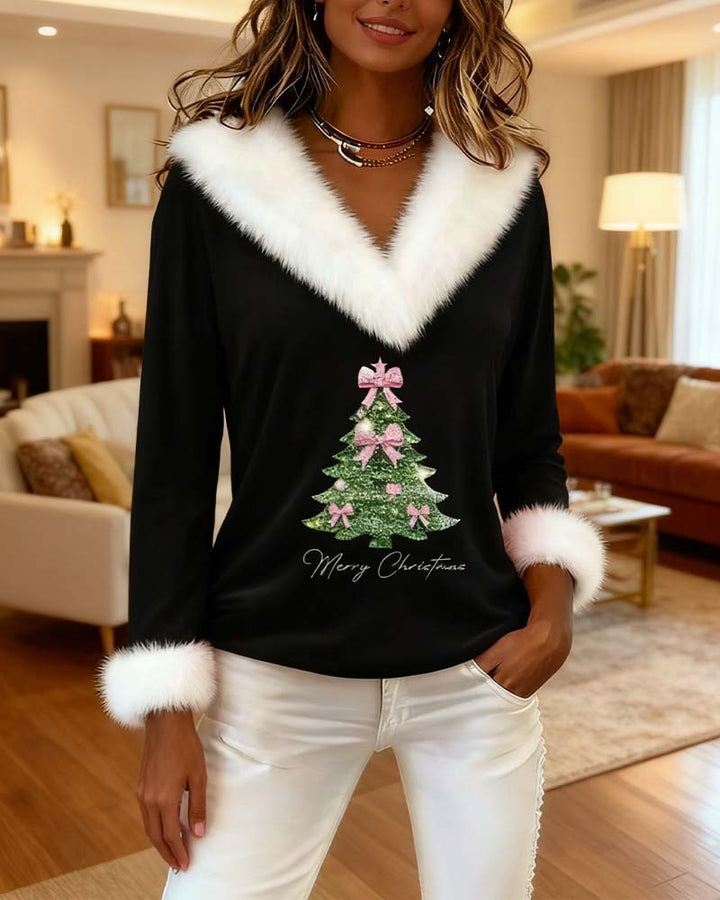 Janika - Warm Christmas Sweater with V-Neck