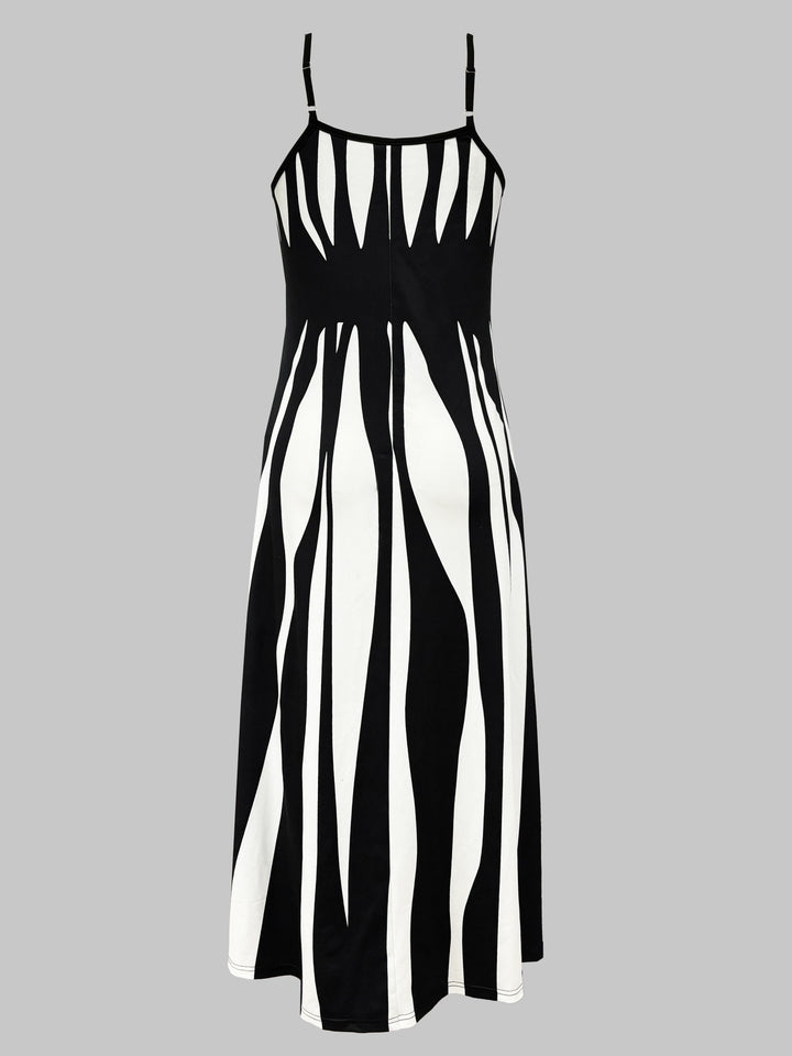 Women's V-Neck Printed Casual Dress