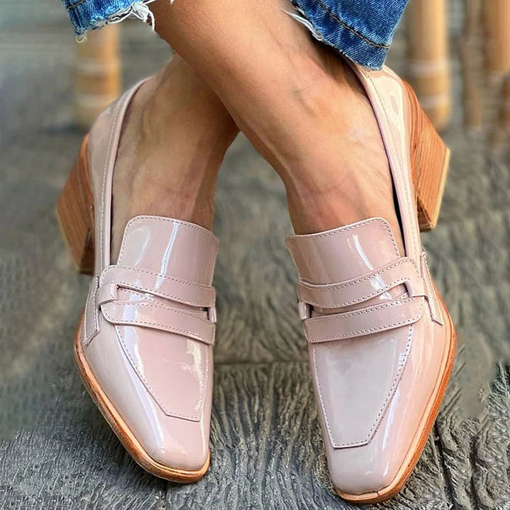 Eden | Mocassins With Wide Heel Shiny