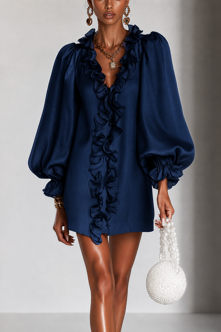 Beatrix | Women's Ruffled Puff-Sleeve Mini Dress