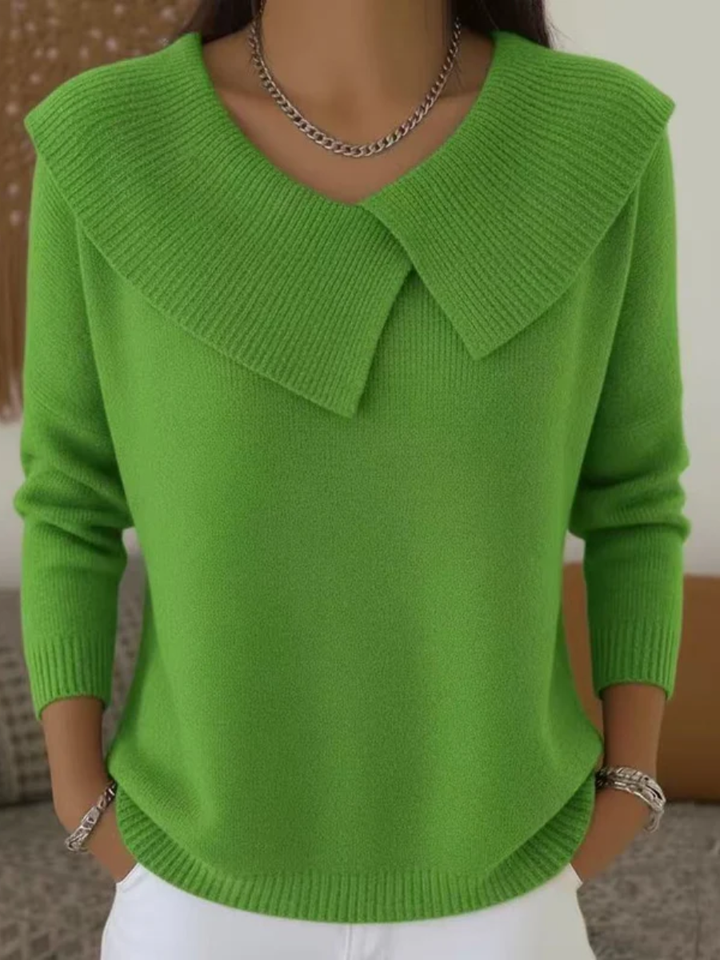 Lucia - Warm Knit Sweater with Soft Collar