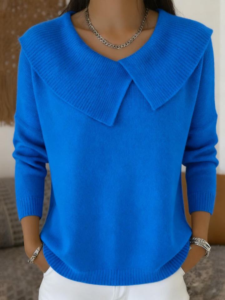 Lucia - Warm Knit Sweater with Soft Collar