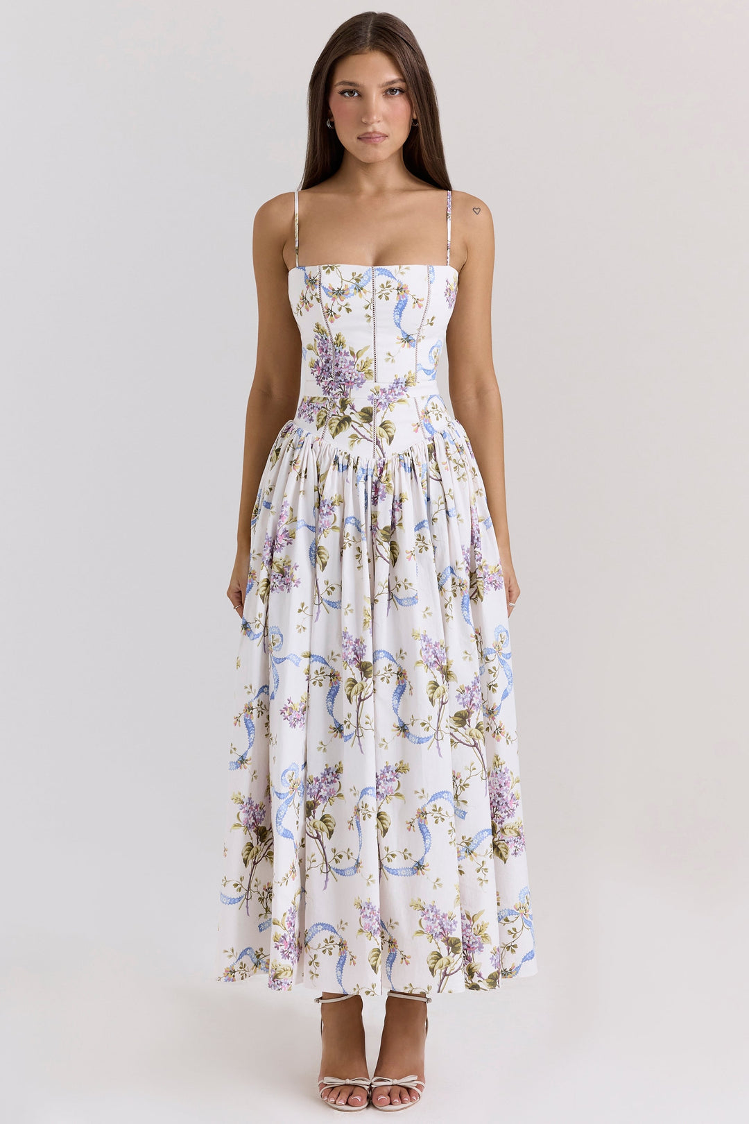 Daisy | Feminine Floral Gathered Waist Midi Sundress