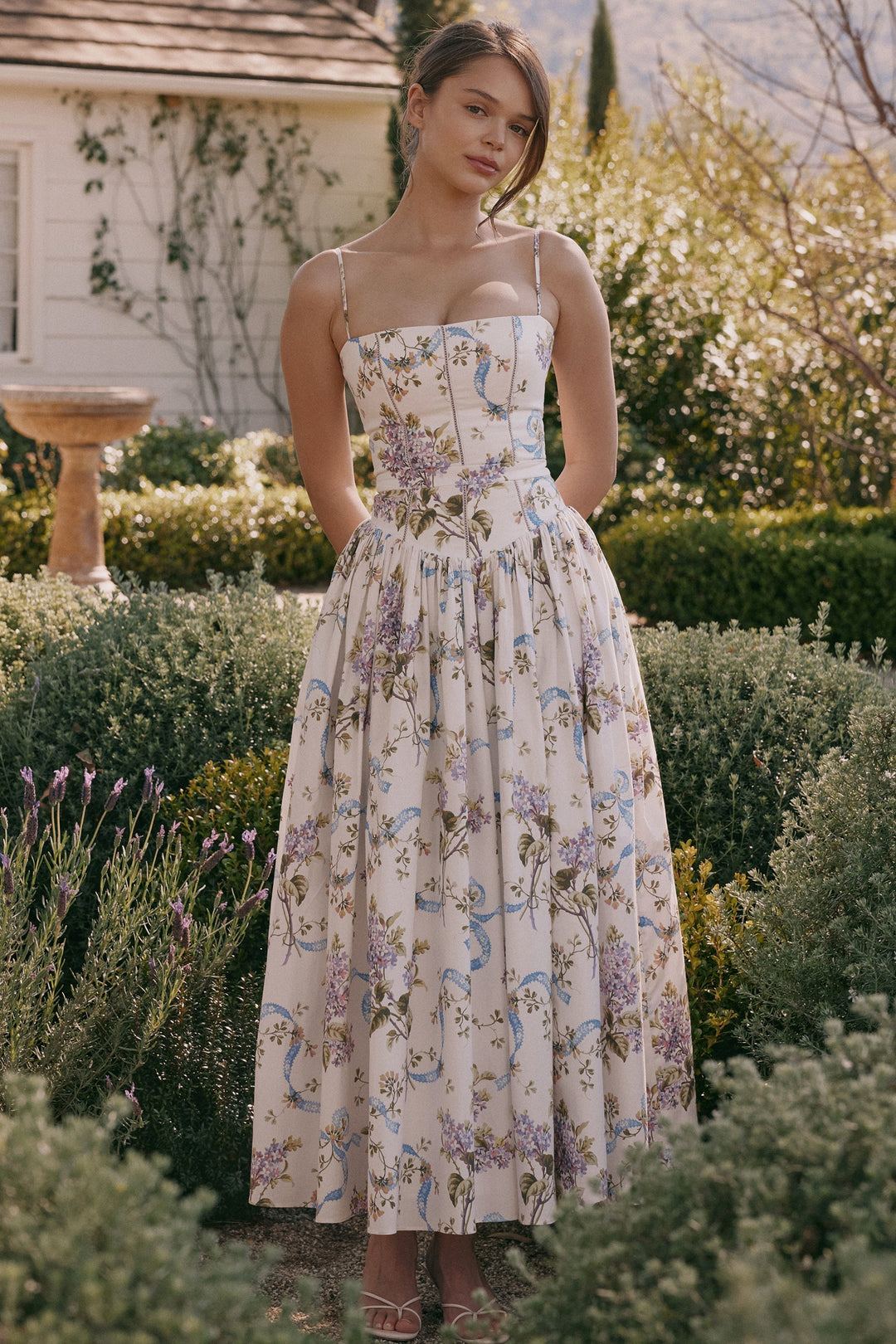 Daisy | Feminine Floral Gathered Waist Midi Sundress