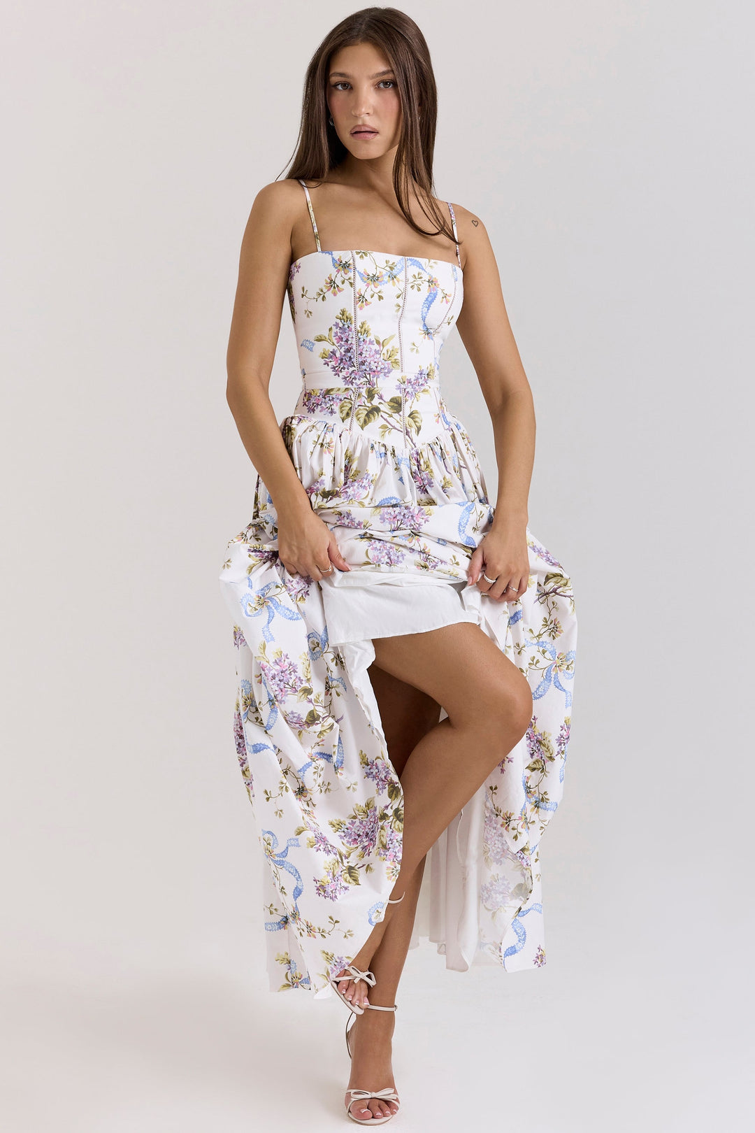Daisy | Feminine Floral Gathered Waist Midi Sundress